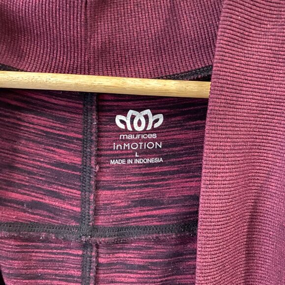 Maurice In Motion Scuba Sporty Cardigan - Burgundy - Sz Large - Picture 6 of 8